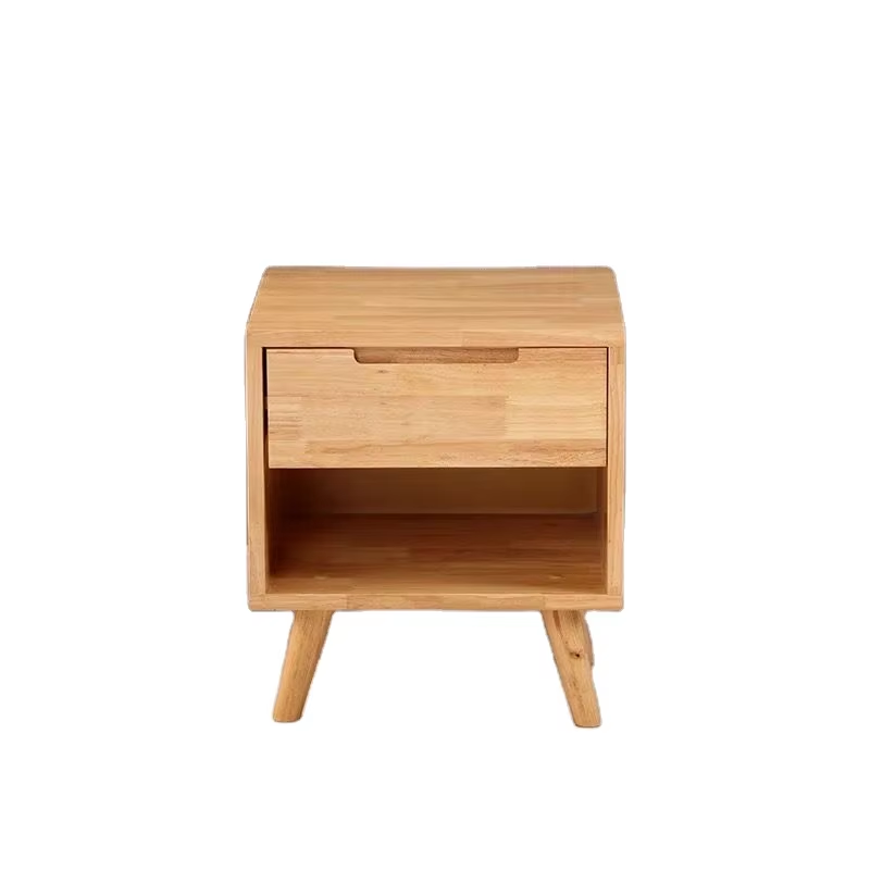 Elegant Modern Simple Wooden Bedside Nightstand with Drawer Durable Wood Crafted End Side Table for Home Bedding Decor