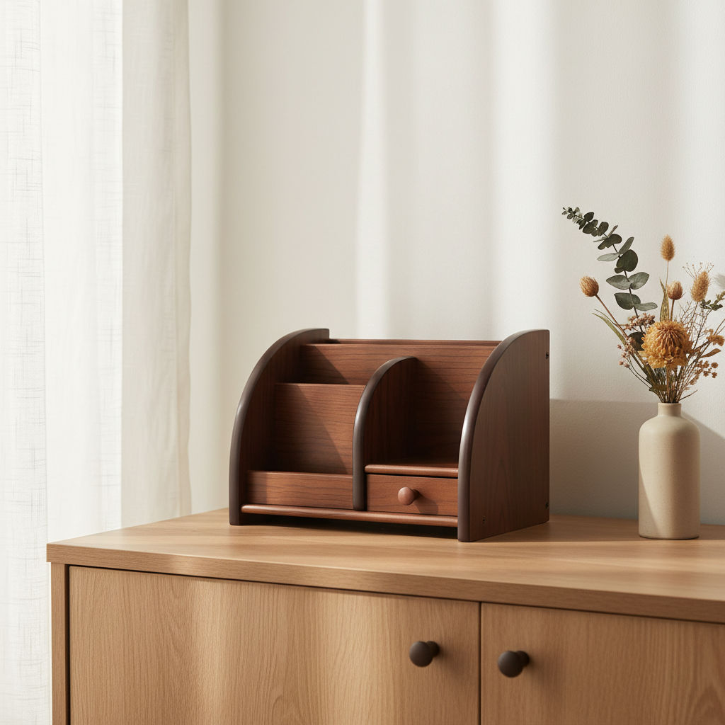 Wooden Eco-Friendly Modern High-End Multi-Functional Storage Box, Creative and Suitable for Home Office Drawer Organizer