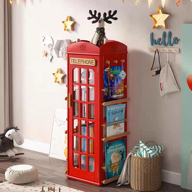 Vintage Telephone Box Bookshelf Study Table Withbookshelf Rotating Bookshelf Wholesale Bookshelves Bookshelf Cabinet