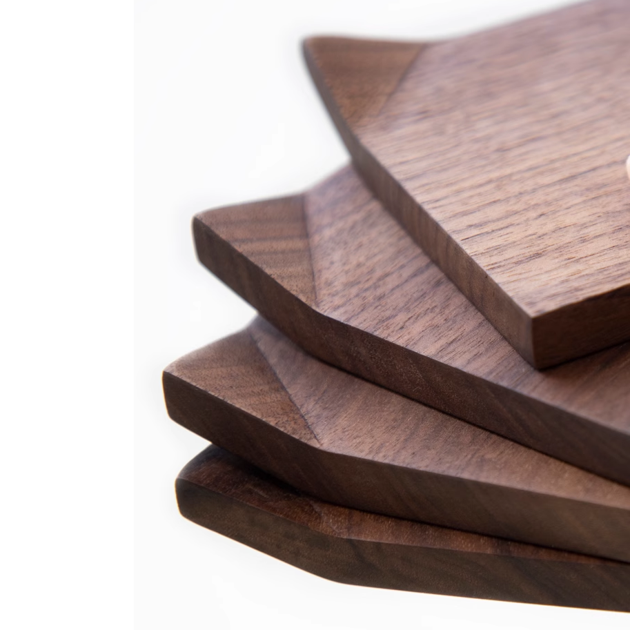 Japanese Style Black Walnut Wood Folded Corner Coaster Wooden Heat Insulation Pad Craft Creative Tea Cup Holder