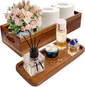 Handcrafted Natural Acacia Wood Single Toilet Tank Basket Top Cover Elegant Dressing Table Tray Set Living Room Bathroom Storage