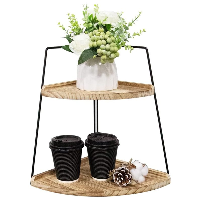 Simple Home Multi-layer Wooden Storage Rack for Kitchen and Bathroom for Living Room Corner Storage