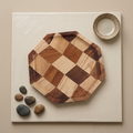 Wooden Hotel Tray Breakfast Creative Simple Spliced Wooden Plate Home Use Walnut Wood Afternoon Tea Retro Tray