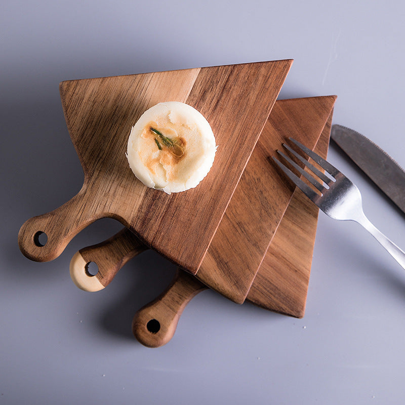 Wooden Cutting Board Pizza Plate Divided Cheese Steak Plate Irregular Partitioned Acacia Wood Fruit Sushi Serving Tray