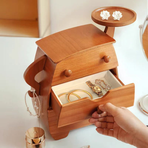 2026 New Design Cute and Sturdy Solid Wood Jewelry Storage Box High-End Exquisite Organizer
