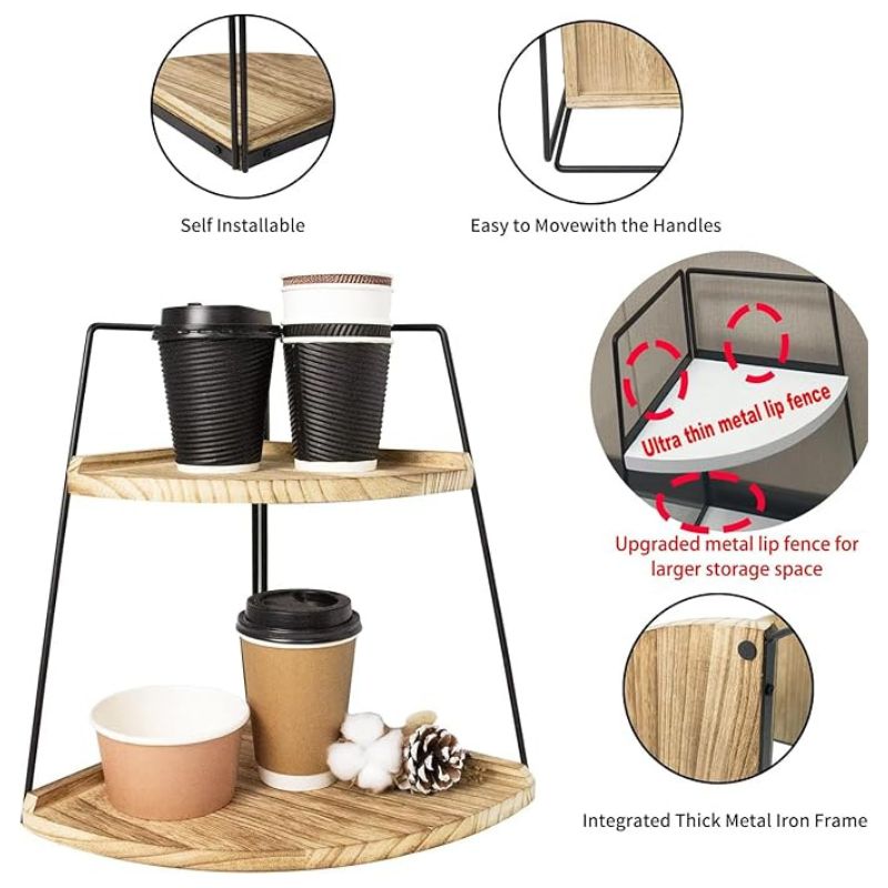 Simple Home Multi-layer Wooden Storage Rack for Kitchen and Bathroom for Living Room Corner Storage