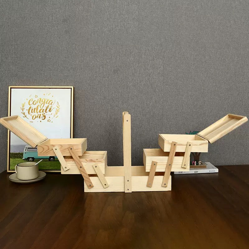 Storage Box Handheld Wooden Folding Storage Box Jewelry Cosmetics Storage Wooden Box Chinese Style Pastry Box