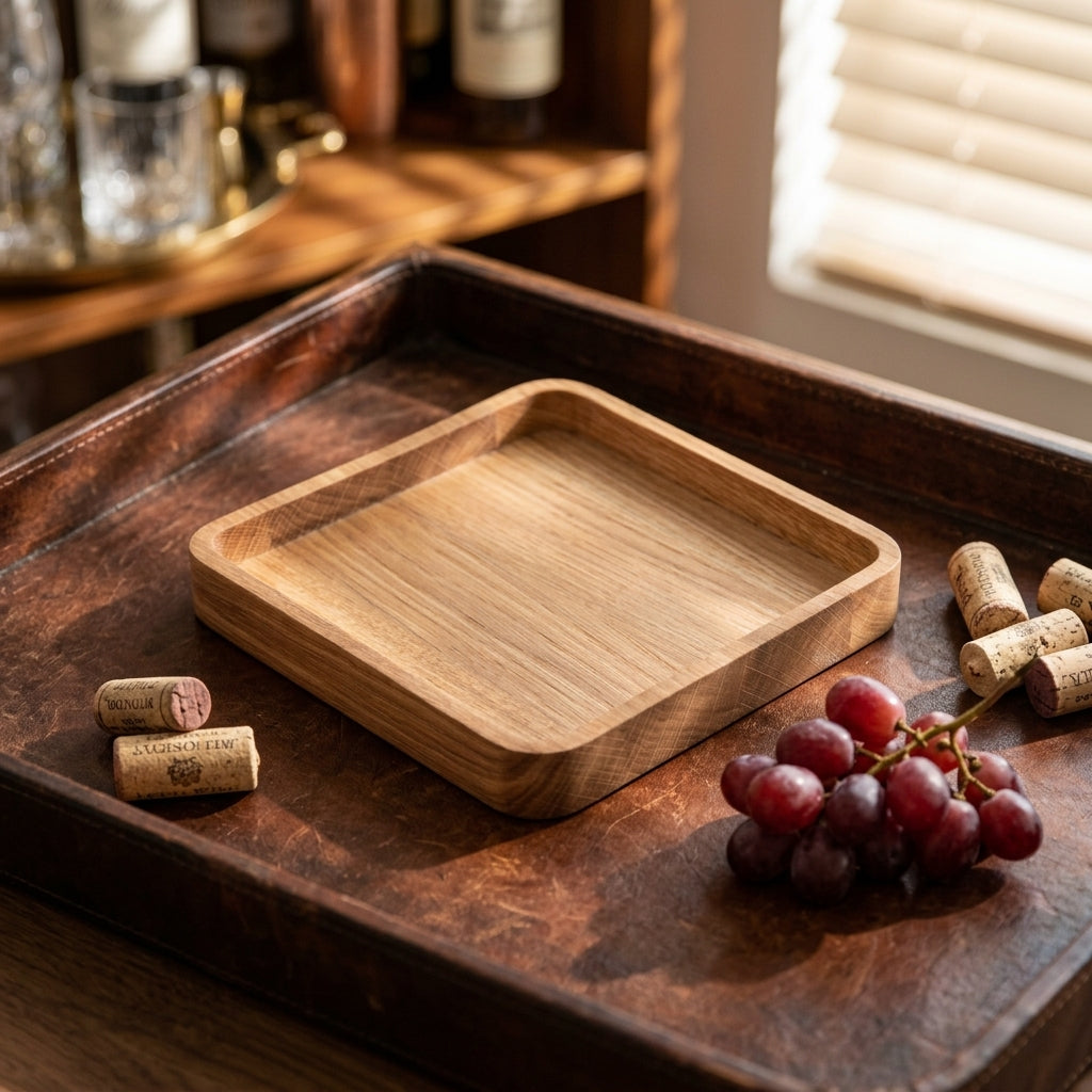 Solid Wood Carved Modern Luxury Tableware Dessert Plate Living Room Coffee Table Snack Tray Party Fruit Plate Dried Fruit Plate