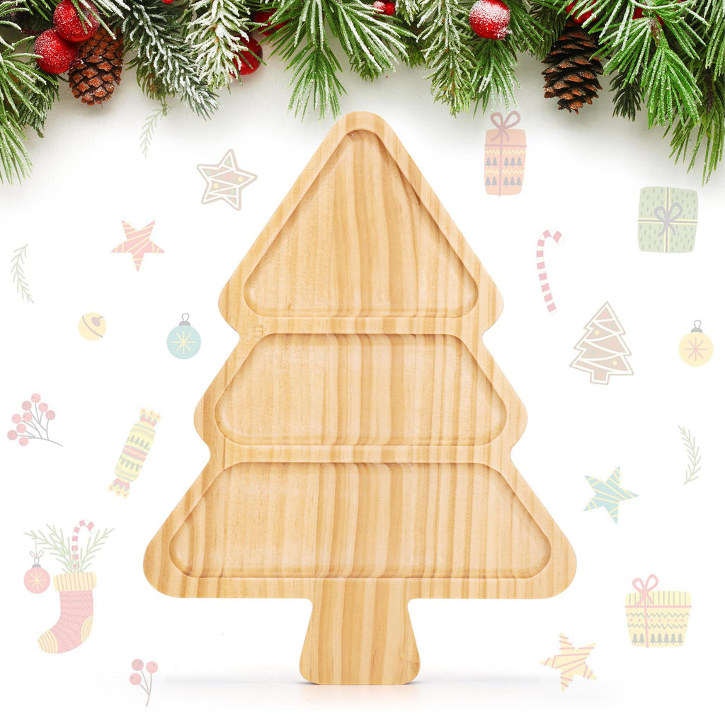 Wooden Pallets Christmas Tree Design Pastries Cheese Christmas Decorative Platter Pinewood