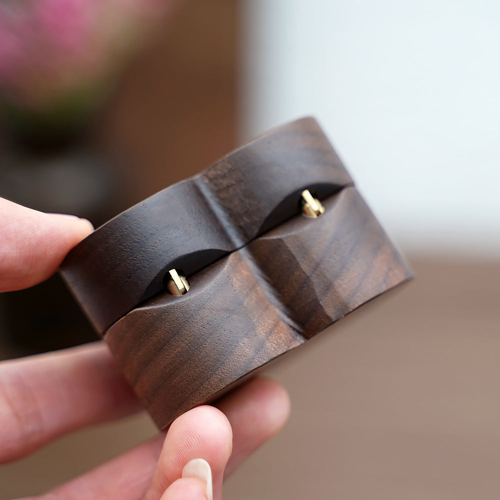 Wood Ring Boxes Jewellery Packaging Ring Box Wedding Engagement Ring Box Vintage Luxury Jewelry Heart Shaped Box