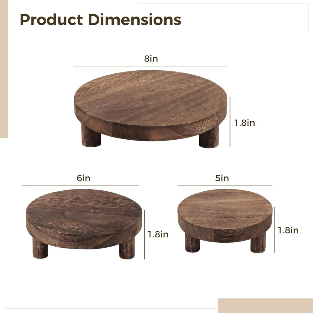 Versatile Wooden Tripod Flower Stand & Bonsai Plant Stool Base Tray Home Kitchen Bathroom Decor Storage Rack for Desktop Display