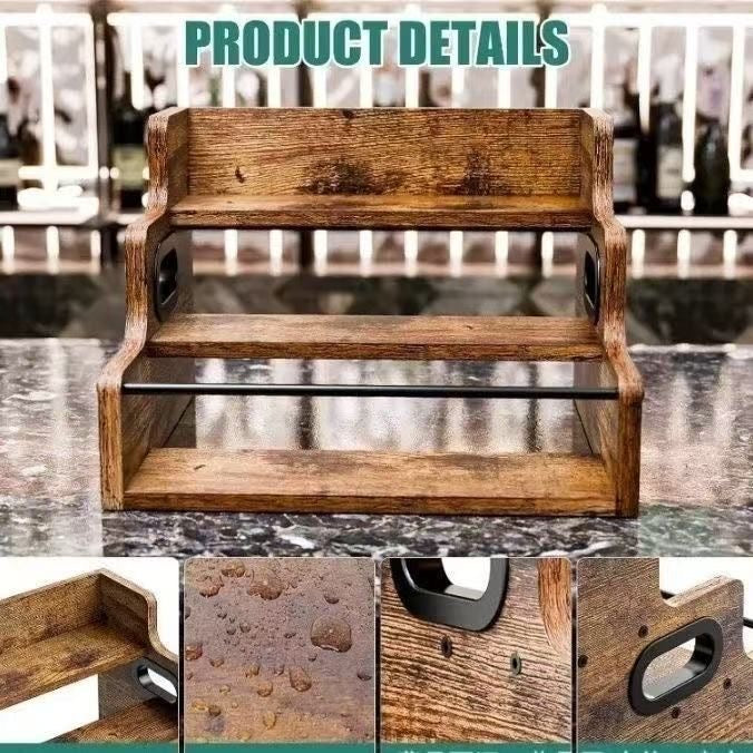 In-Stock Multi-Layer Liquor Display Rack Living Room Bar Display Rack Spice Storage Rack Step-Ladder Style