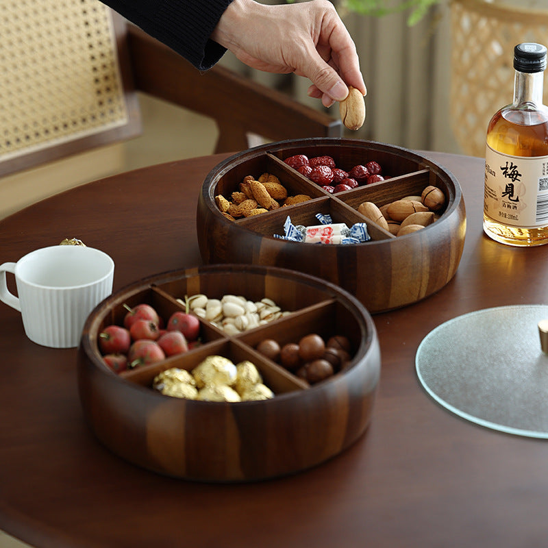 Nut Box Home Living Room Coffee Table Snack Box Wooden Dried Fruit Tray New Year Divided Candy Box Dessert Plate