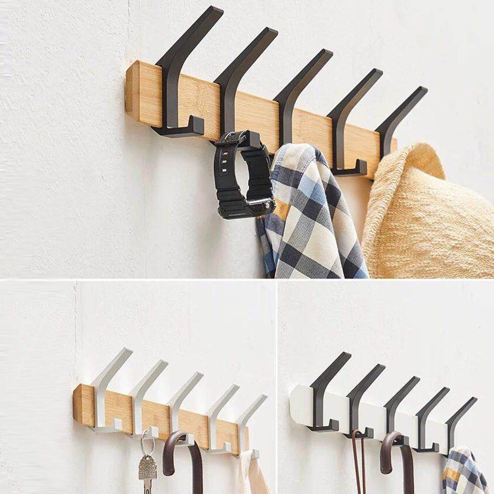 Wall Mounted Hook Rack for Fitting Room, No-Drill Clothes and Hat Hanger, Entryway Wall Hook for Keys and Items