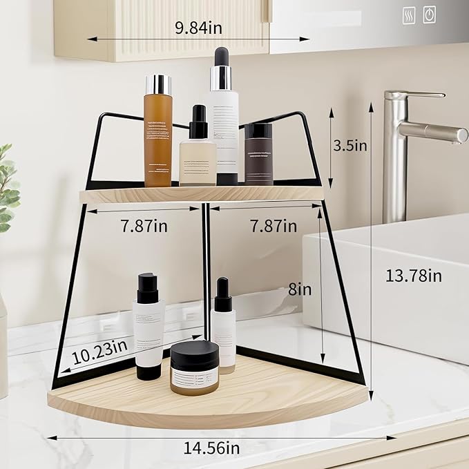 Simple Home Multi-layer Wooden Storage Rack for Kitchen and Bathroom for Living Room Corner Storage