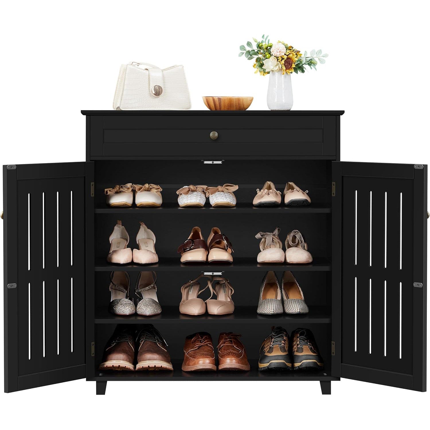 Adjustable Wooden Shoe Storage Cabinet Home Furniture for All Rooms for Living Space