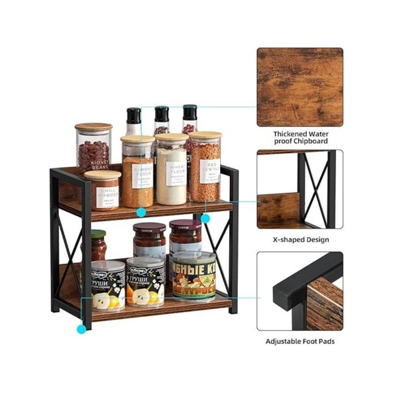 American Style Storage Rack Bookshelf Spice Rack Solid Wood Floor-standing Multi-layer Living Room Home Simple Storage Rack