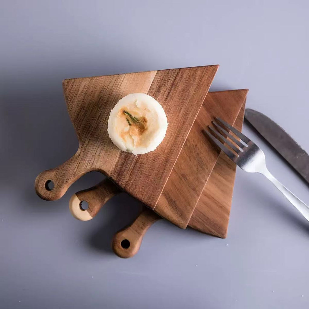 Wooden Cutting Board Pizza Plate Divided Cheese Steak Plate Irregular Partitioned Acacia Wood Fruit Sushi Serving Tray
