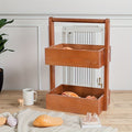 Double Layer Solid Wood Storage Rack Multi-layer Storage Rack for Vegetables Kitchen Bathroom Living Room Storage Organization