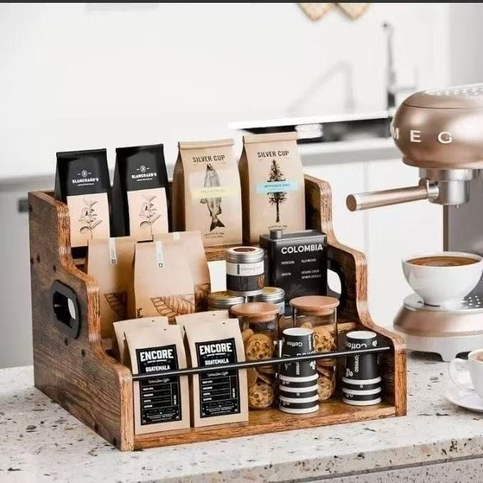 In-Stock Multi-Layer Liquor Display Rack Living Room Bar Display Rack Spice Storage Rack Step-Ladder Style