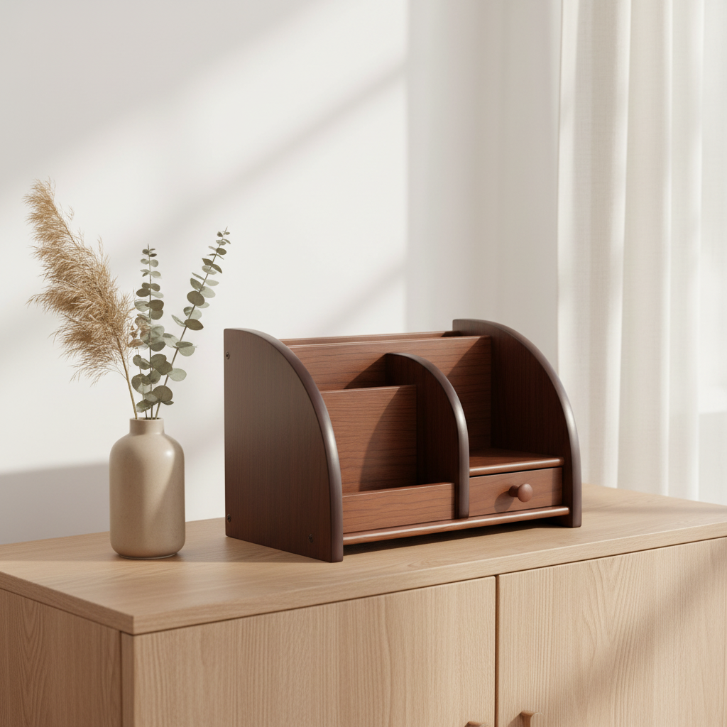 Wooden Eco-Friendly Modern High-End Multi-Functional Storage Box, Creative and Suitable for Home Office Drawer Organizer
