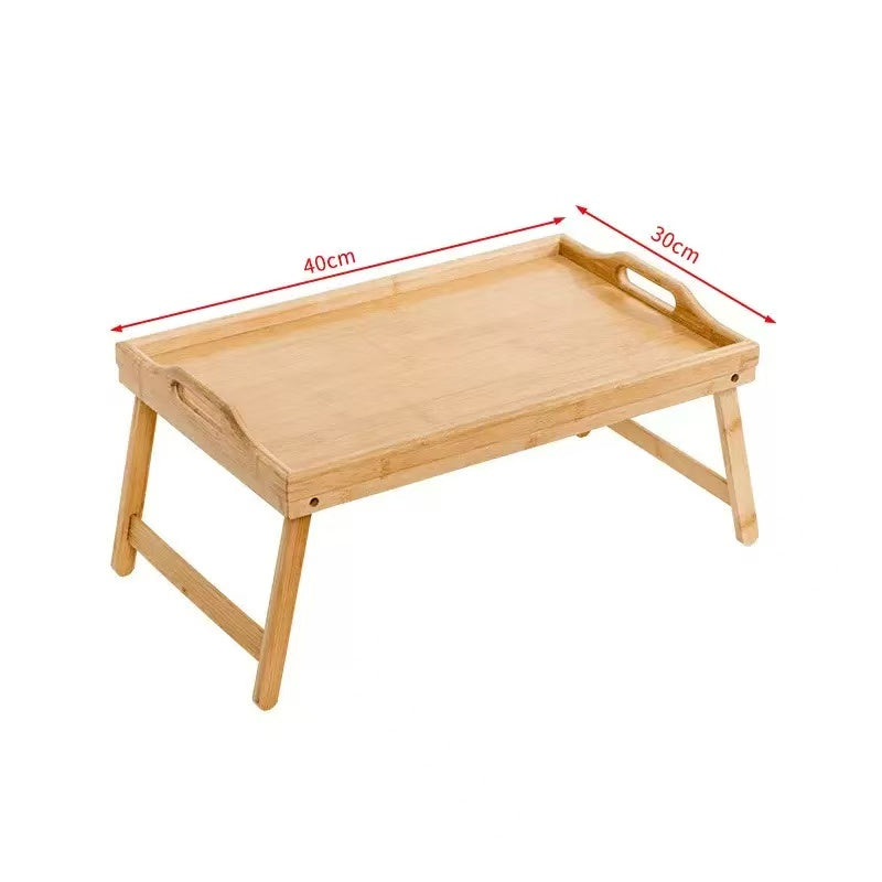 Wooden Folding Multi-Functional Bamboo Tray Lazy Household Folding Bedroom Wooden Tray Simple Fruit Tray