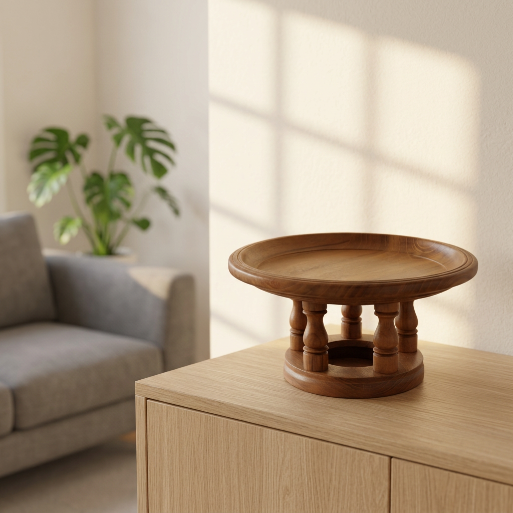 Solid Wood Storage Shelf Mini Coffee Table Storage Tray Balcony Flower Pot Creative Retro Mini Ornament