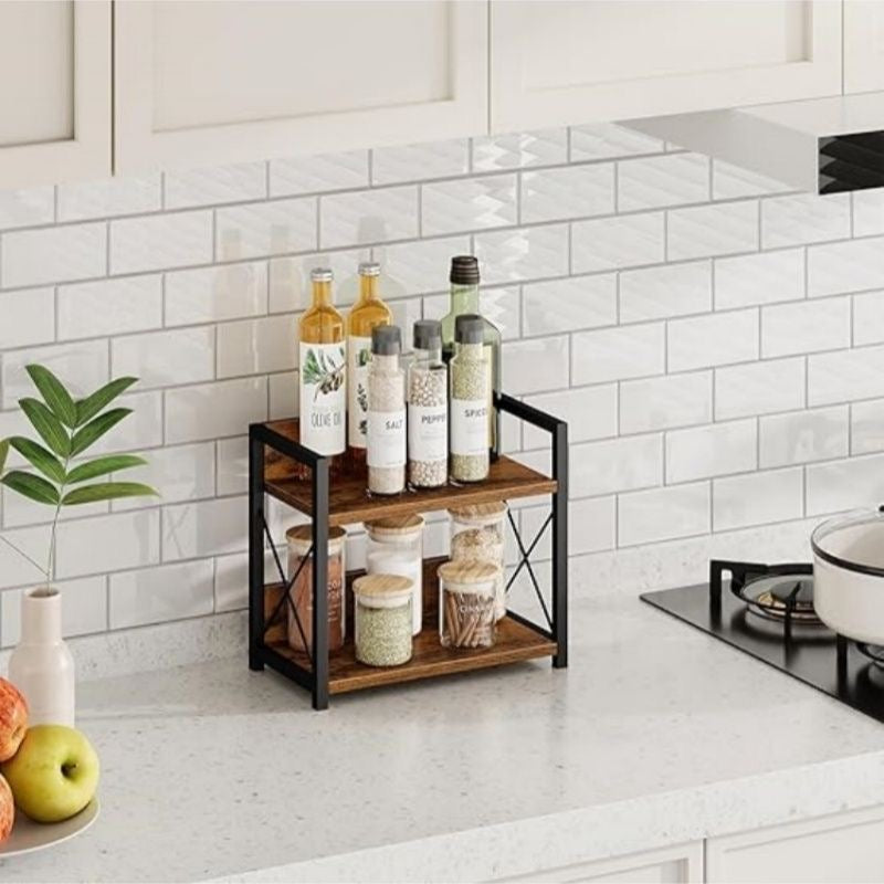 American Style Storage Rack Bookshelf Spice Rack Solid Wood Floor-standing Multi-layer Living Room Home Simple Storage Rack