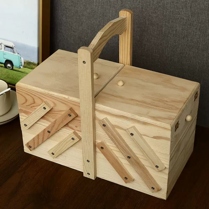Storage Box Handheld Wooden Folding Storage Box Jewelry Cosmetics Storage Wooden Box Chinese Style Pastry Box