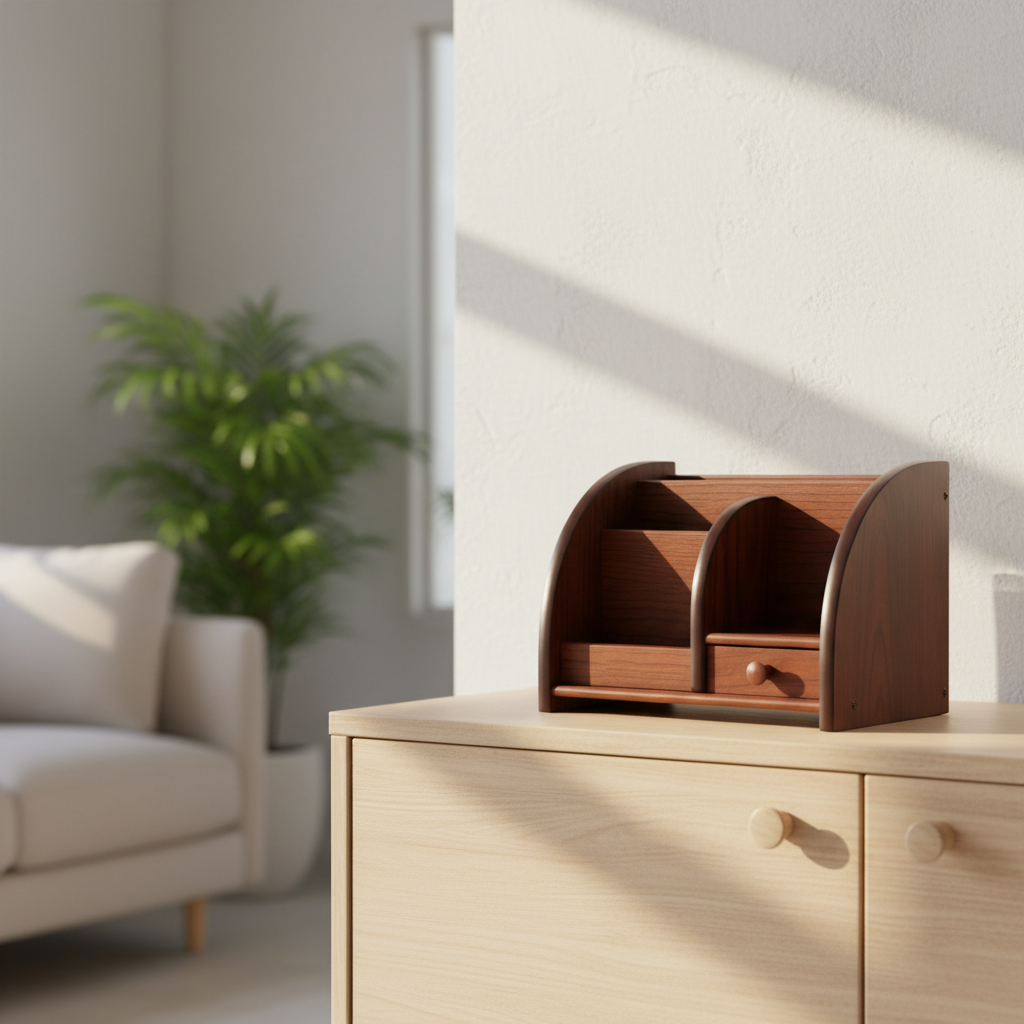 Wooden Eco-Friendly Modern High-End Multi-Functional Storage Box, Creative and Suitable for Home Office Drawer Organizer