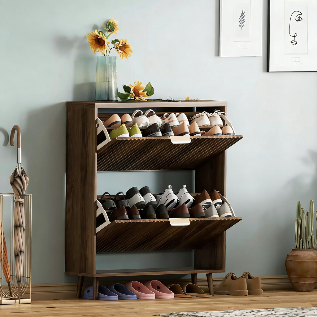 Panel Shoe Cabinet Luxury Shoe Cabinet Simple Solid Wood Storage Cabinet Display Stand