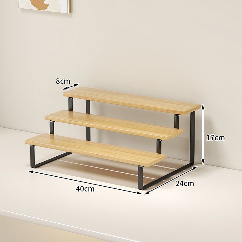 Shelf Figurine Perfume Dark Walnut Wood Storage Rack Solid Wood Coffee Cup Desktop Display Ladder Organizer Display Stand