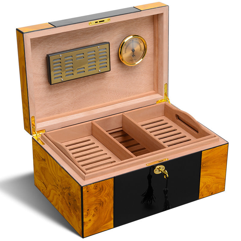 Cigar Boxes Wholesale Humidifier Handmade Wood Cigar Boxes Cigar Accessories Luxury Cigar Humidor Box Cigar Gift Set Boxes