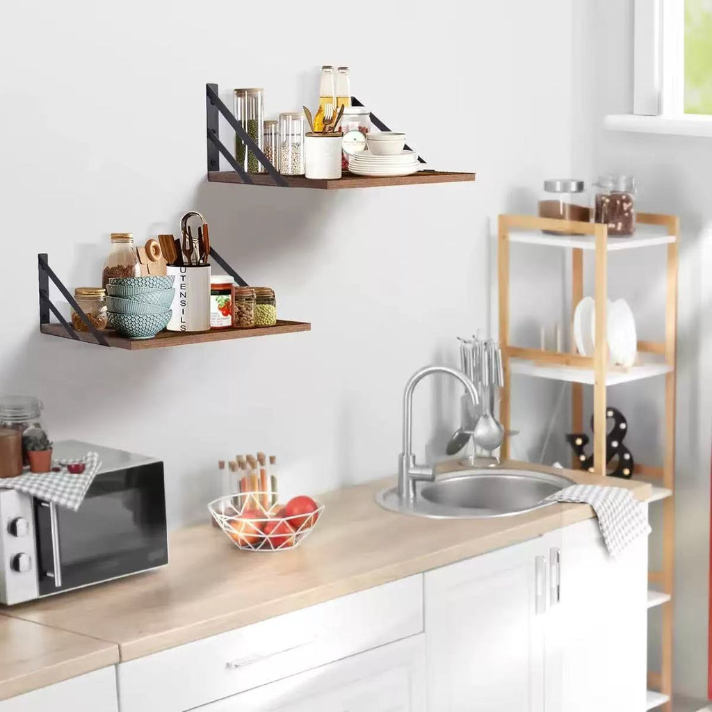 American Style Wooden Wall Shelf Solid Wood Single-Line Partition Living Room Bedroom Two-Piece Set Wall-Mounted Storage Shelf