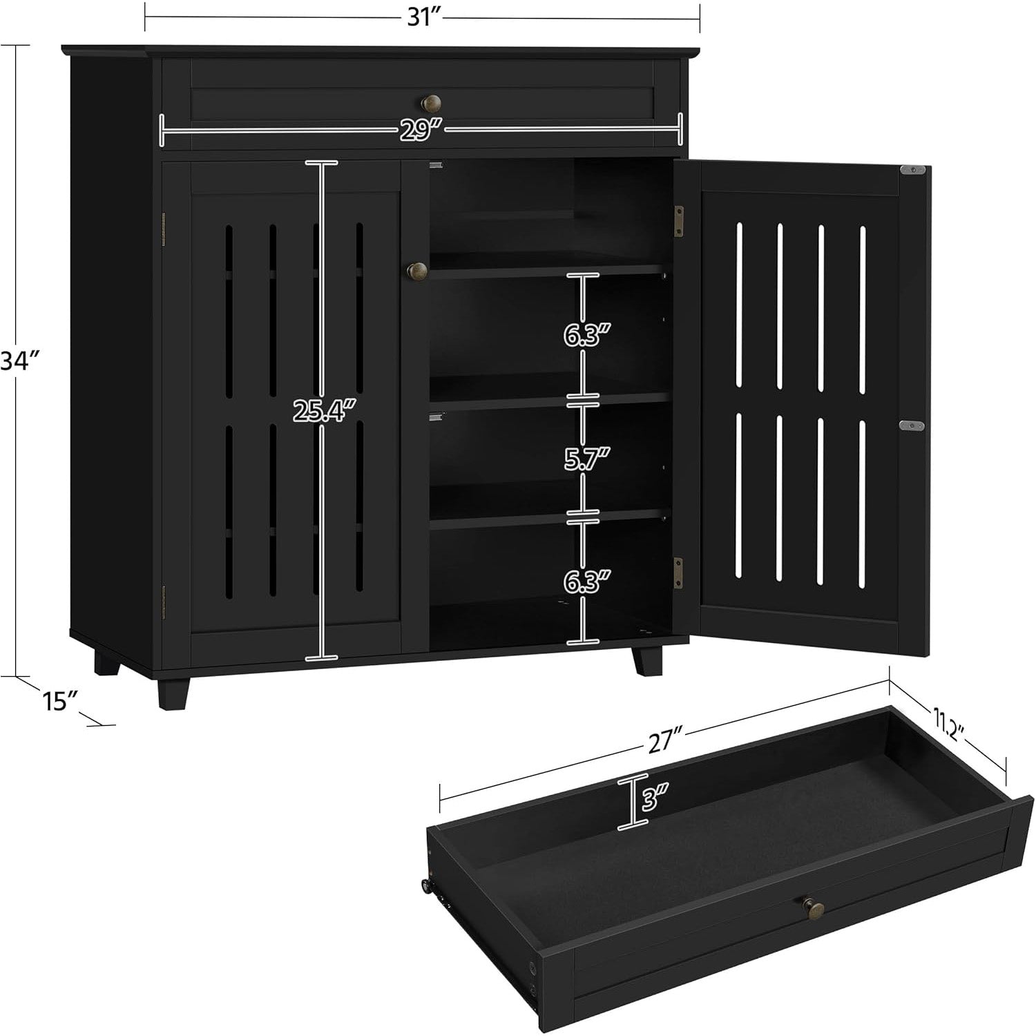 Adjustable Wooden Shoe Storage Cabinet Home Furniture for All Rooms for Living Space