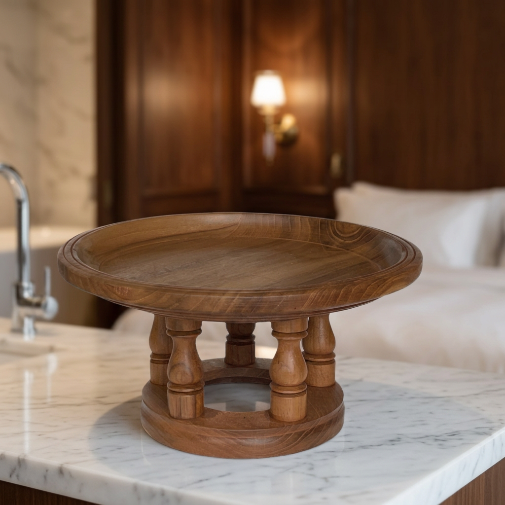 Solid Wood Storage Shelf Mini Coffee Table Storage Tray Balcony Flower Pot Creative Retro Mini Ornament