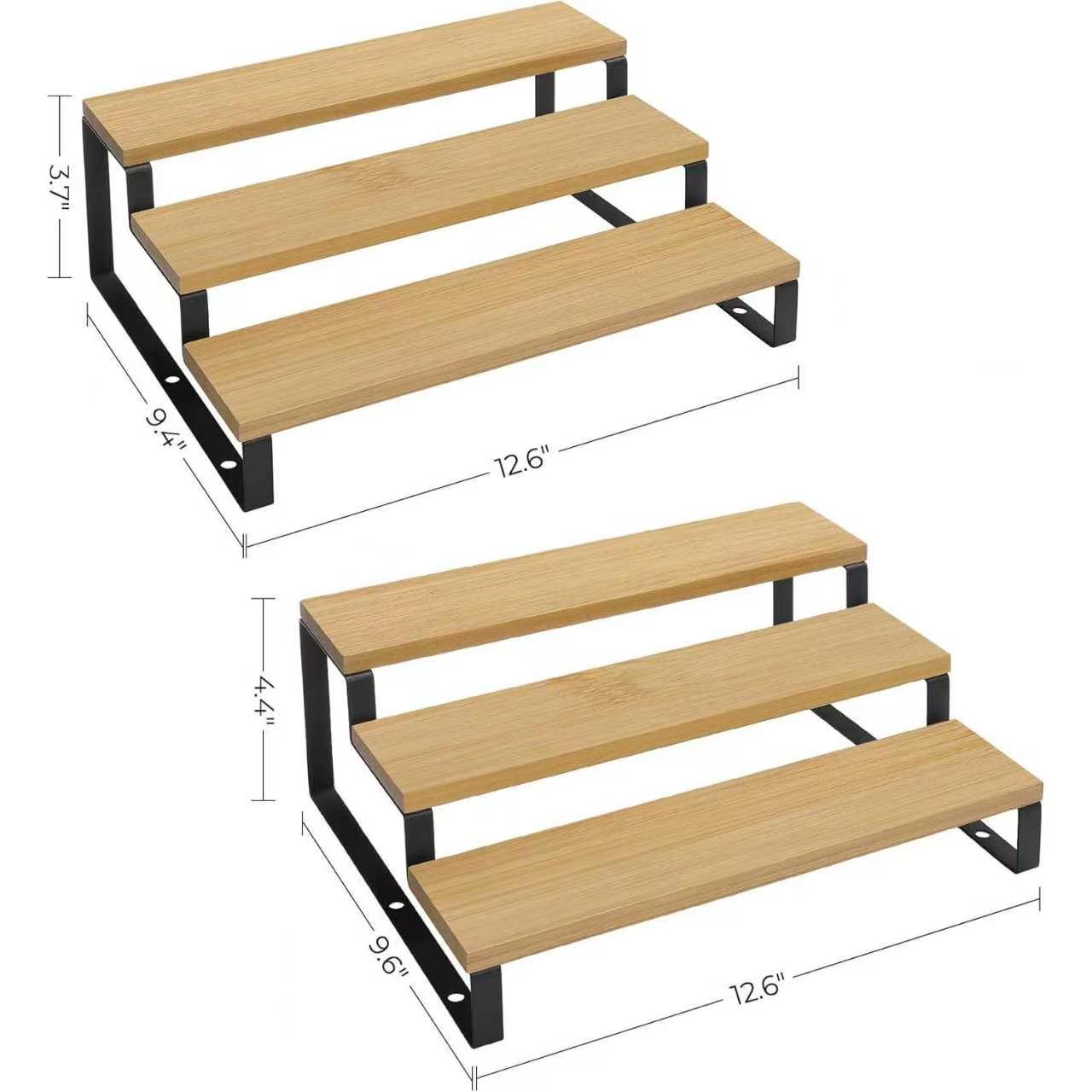 Shelf Figurine Perfume Dark Walnut Wood Storage Rack Solid Wood Coffee Cup Desktop Display Ladder Organizer Display Stand