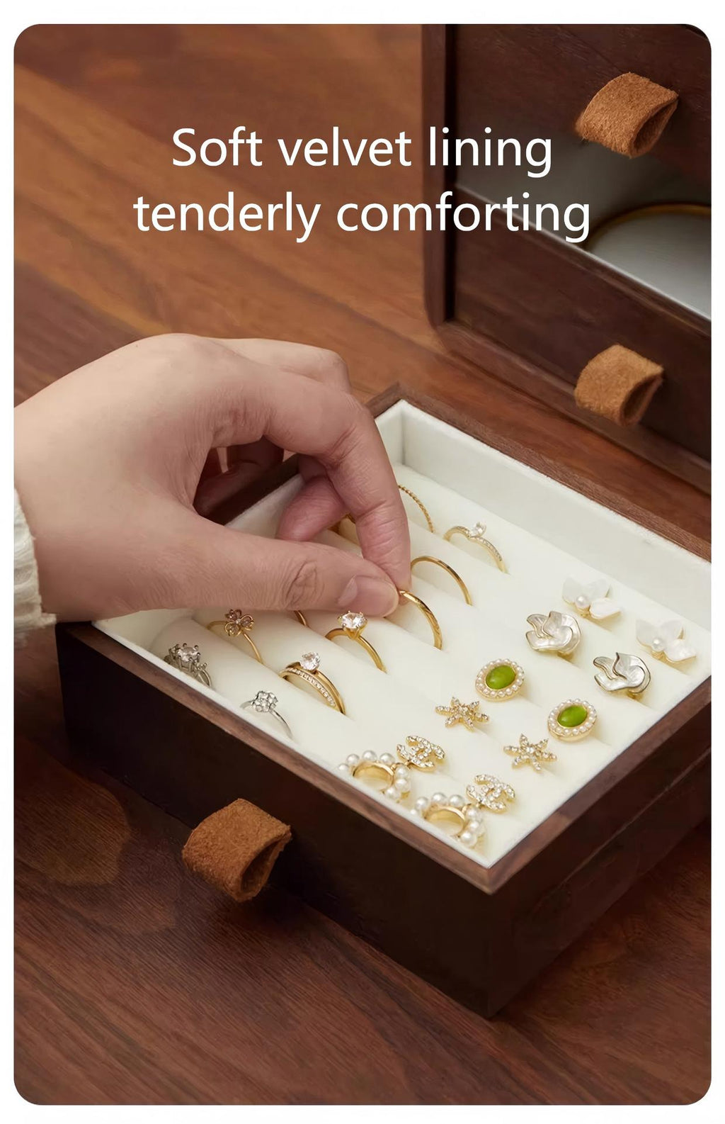 Exquisite Six-Layer Open Jewelry Box Large Capacity Walnut Wood Cabinet-Style Organizer for Stylish Storage