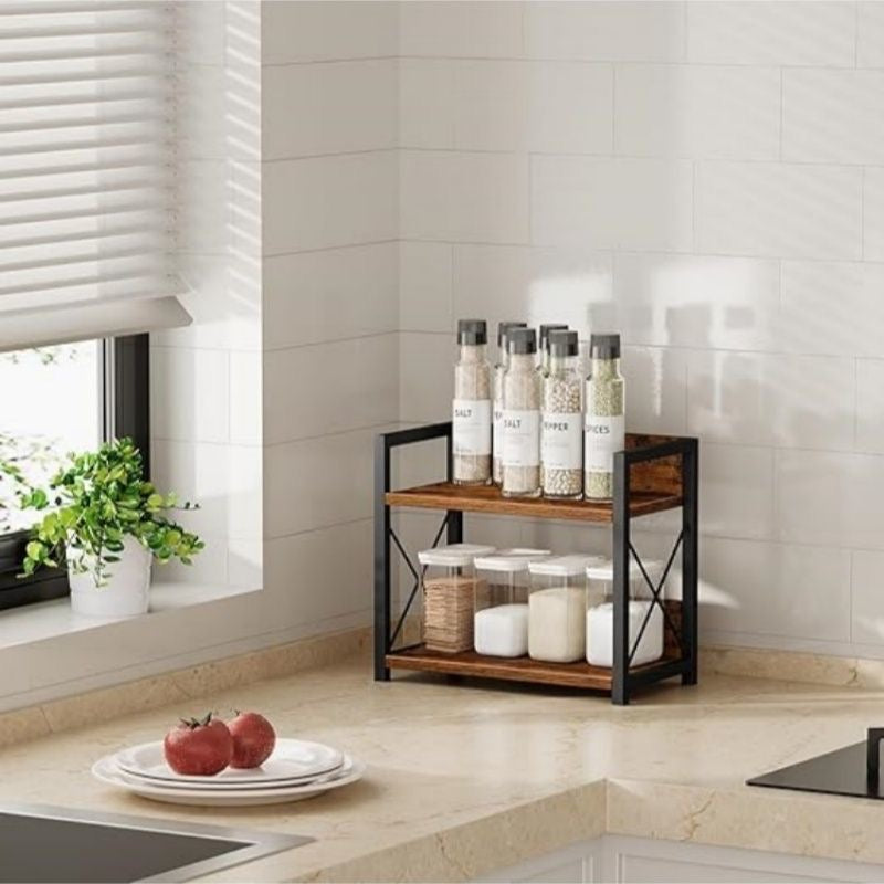 American Style Storage Rack Bookshelf Spice Rack Solid Wood Floor-standing Multi-layer Living Room Home Simple Storage Rack