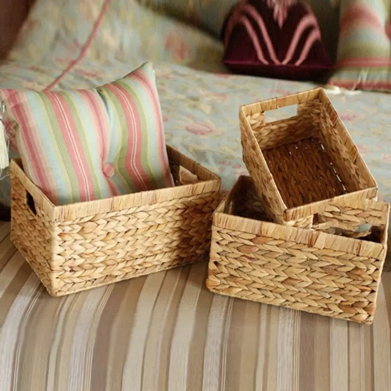 Desktop Storage Basket Gourd Grass Woven Storage Basket Storage Box Organizer Basket Storage Frame Organizer Box