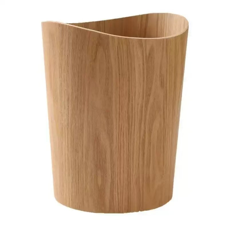 Office Paper Basket Retro Color Trash Can Durable Insect-Proof Wooden Waste Bin Suitable for Home or Office Storage