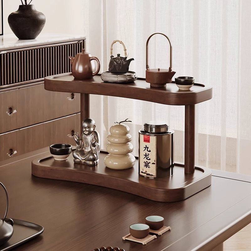 Tea Cup Holder Tea Stand Desktop Organizer Cosmetic Display Rack Chinese Style Multi-layer Small Dining Table Cup Storage Rack