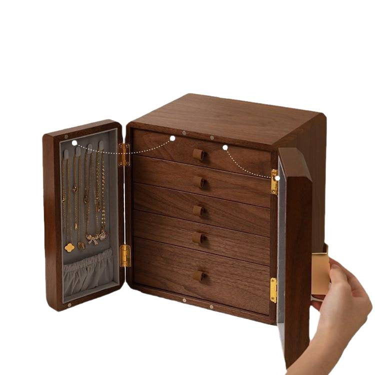Solid Wood Jewelry Box Large Capacity Luxury Bridal Gift Gold Jewelry Box Jewelry Storage Box Vintage Wooden Jewelry Box