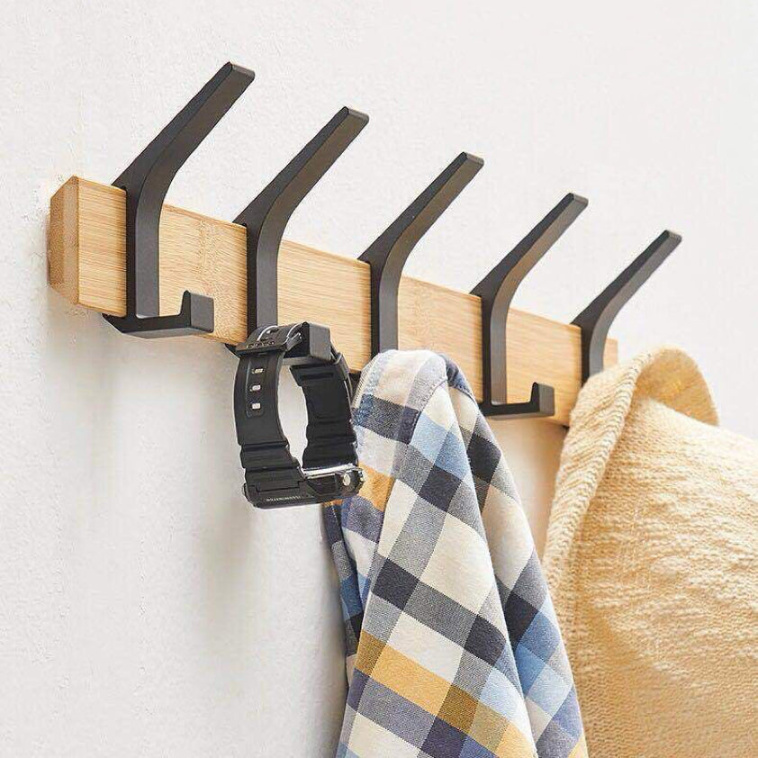 Wall Mounted Hook Rack for Fitting Room, No-Drill Clothes and Hat Hanger, Entryway Wall Hook for Keys and Items