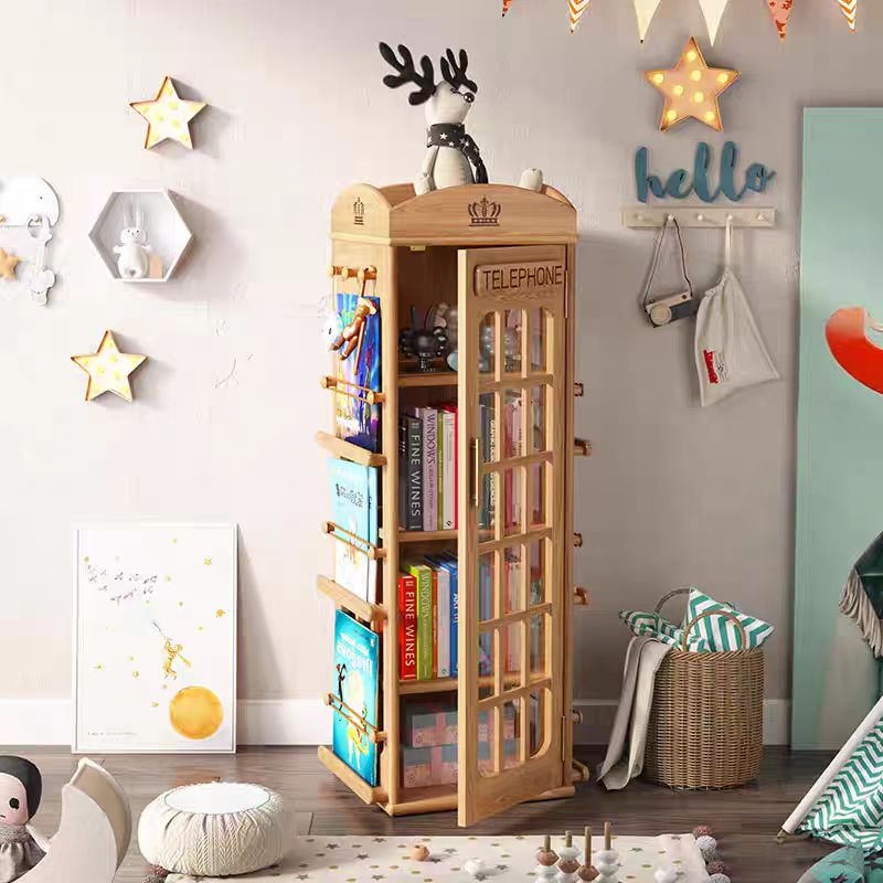 Vintage Telephone Box Bookshelf Study Table Withbookshelf Rotating Bookshelf Wholesale Bookshelves Bookshelf Cabinet