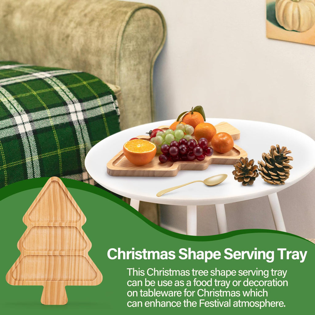 Wooden Pallets Christmas Tree Design Pastries Cheese Christmas Decorative Platter Pinewood