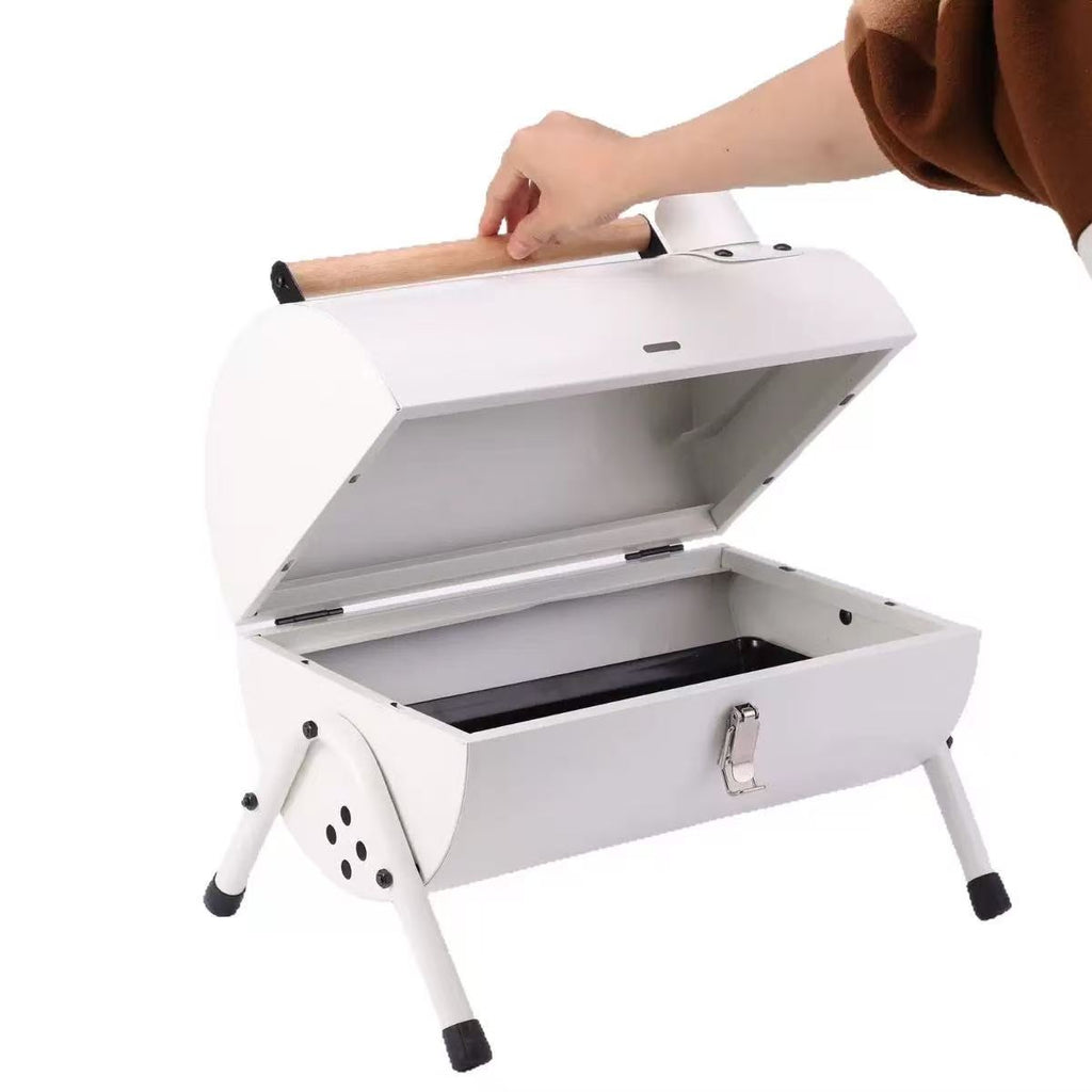 Outdoor Thickened BBQ Grill Portable Multi-Functional with Chimney Double-Sided Household Charcoal Stove Camping Barbecue
