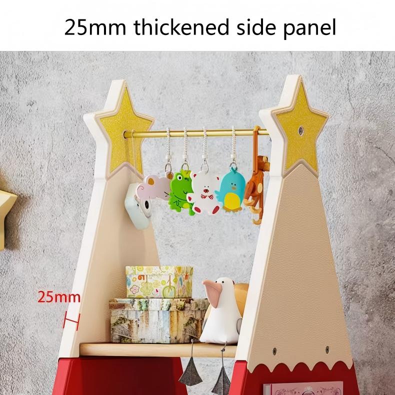 Bookshelf Cabinet Children's Christmas Tree-Shaped Rotating Bookcase Wooden Bookcase for Study Children's Room Bedroom Library