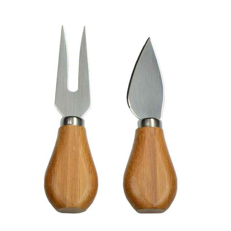 Bamboo Fruit Tray Household Multi-Purpose Folding Cheese Plate Fan-Shaped Rotating Knife Fork Set Food Storage & Container