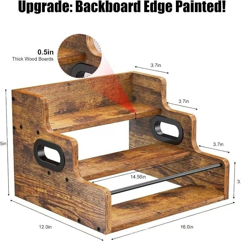 In-Stock Multi-Layer Liquor Display Rack Living Room Bar Display Rack Spice Storage Rack Step-Ladder Style